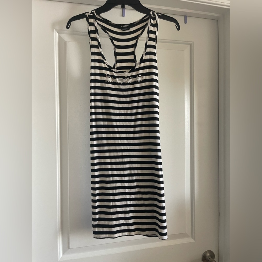 Bebe Racerback Striped Dress